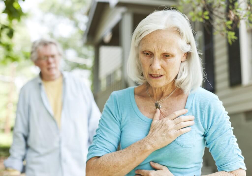 Women having a heart attack